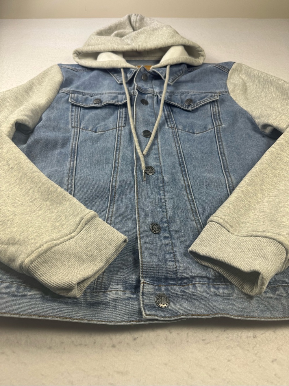 Krispy Kreme Denim Hoodie Jacket Men’s M Y2K Streetwear Layered - Picture 5 of 16